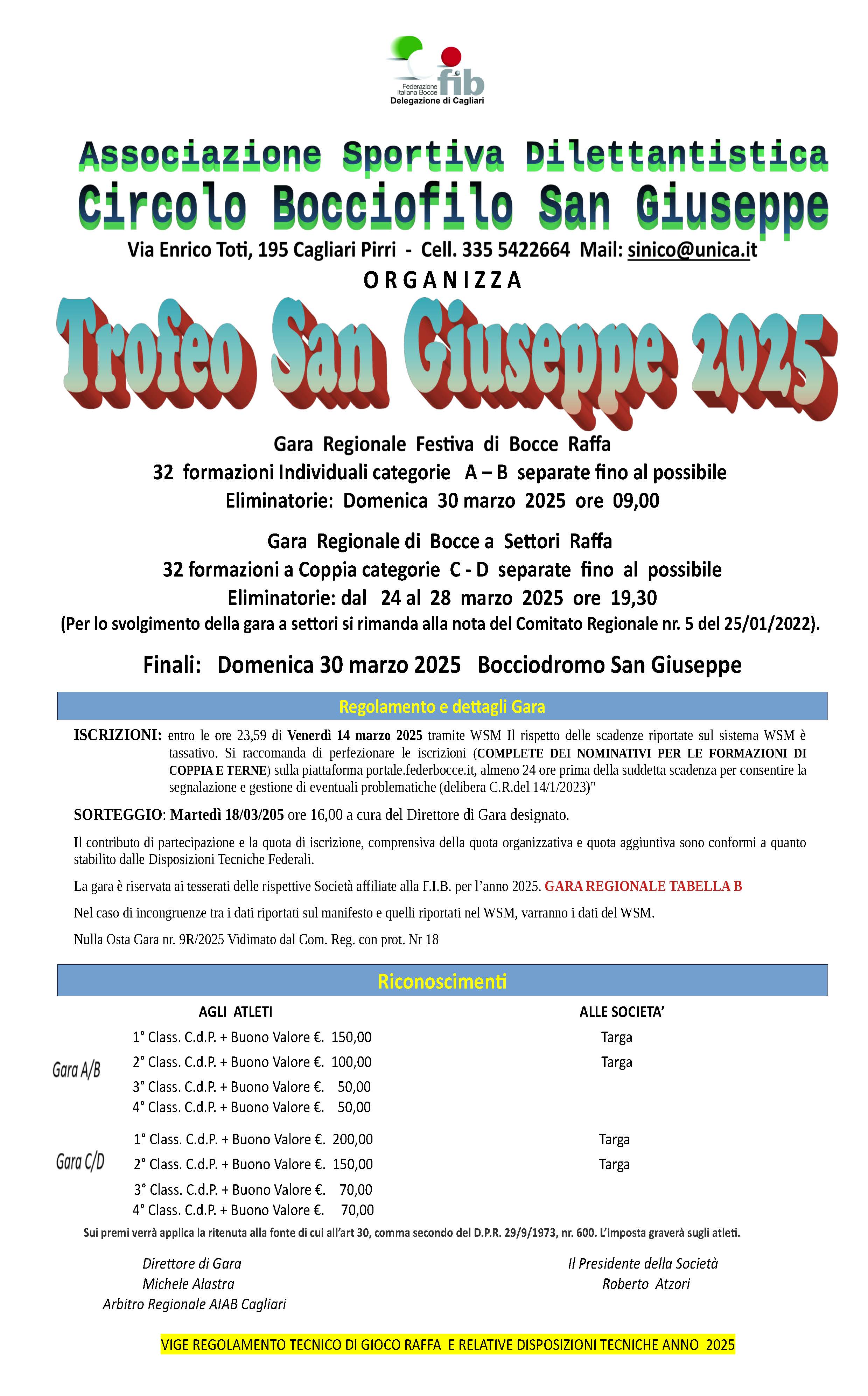 2025 TROFEO SAN GIUSEPPE PIRRI